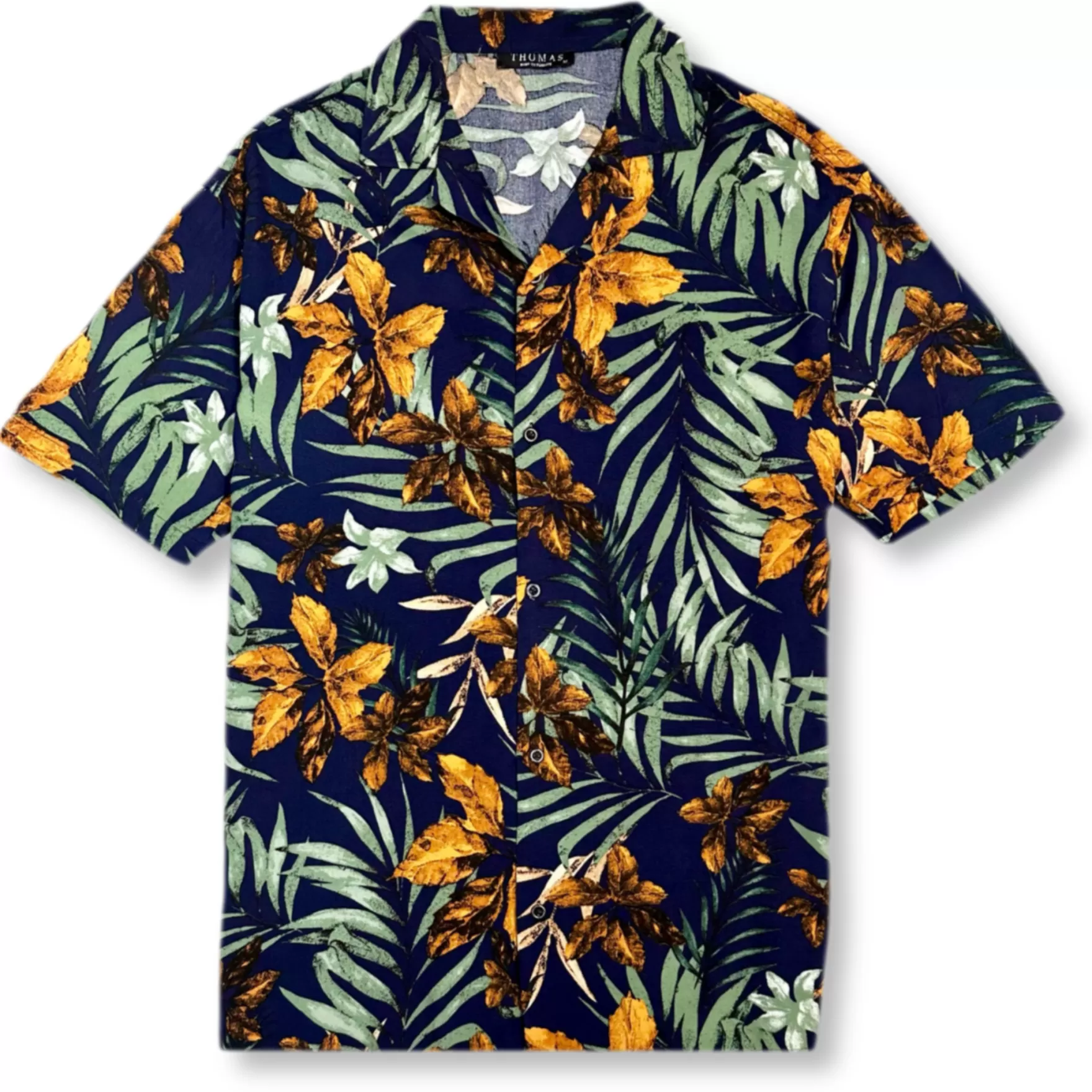 New Edition Fashion Button Downs-Takara Tropical Resort Revere Collar Shirt Navy