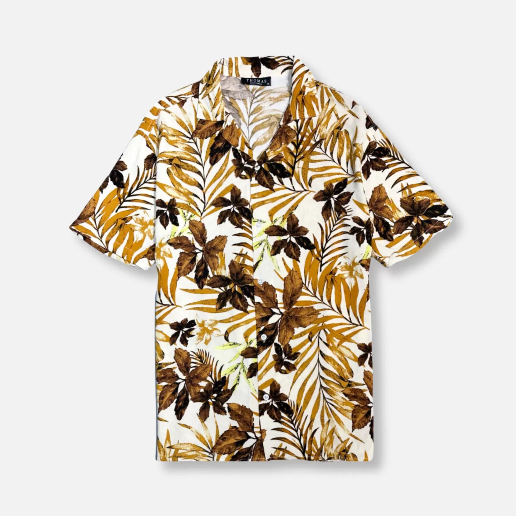 New Edition Fashion Button Downs-Takara Tropical Resort Revere Collar Shirt Ecru