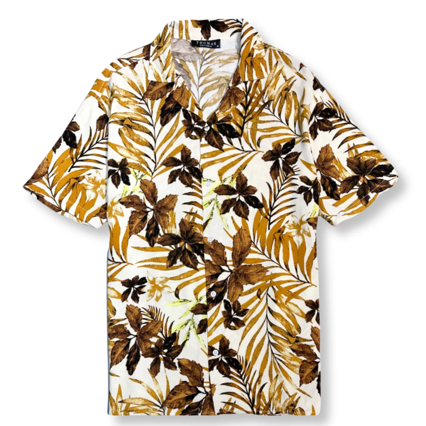 New Edition Fashion Button Downs-Takara Tropical Resort Revere Collar Shirt Ecru