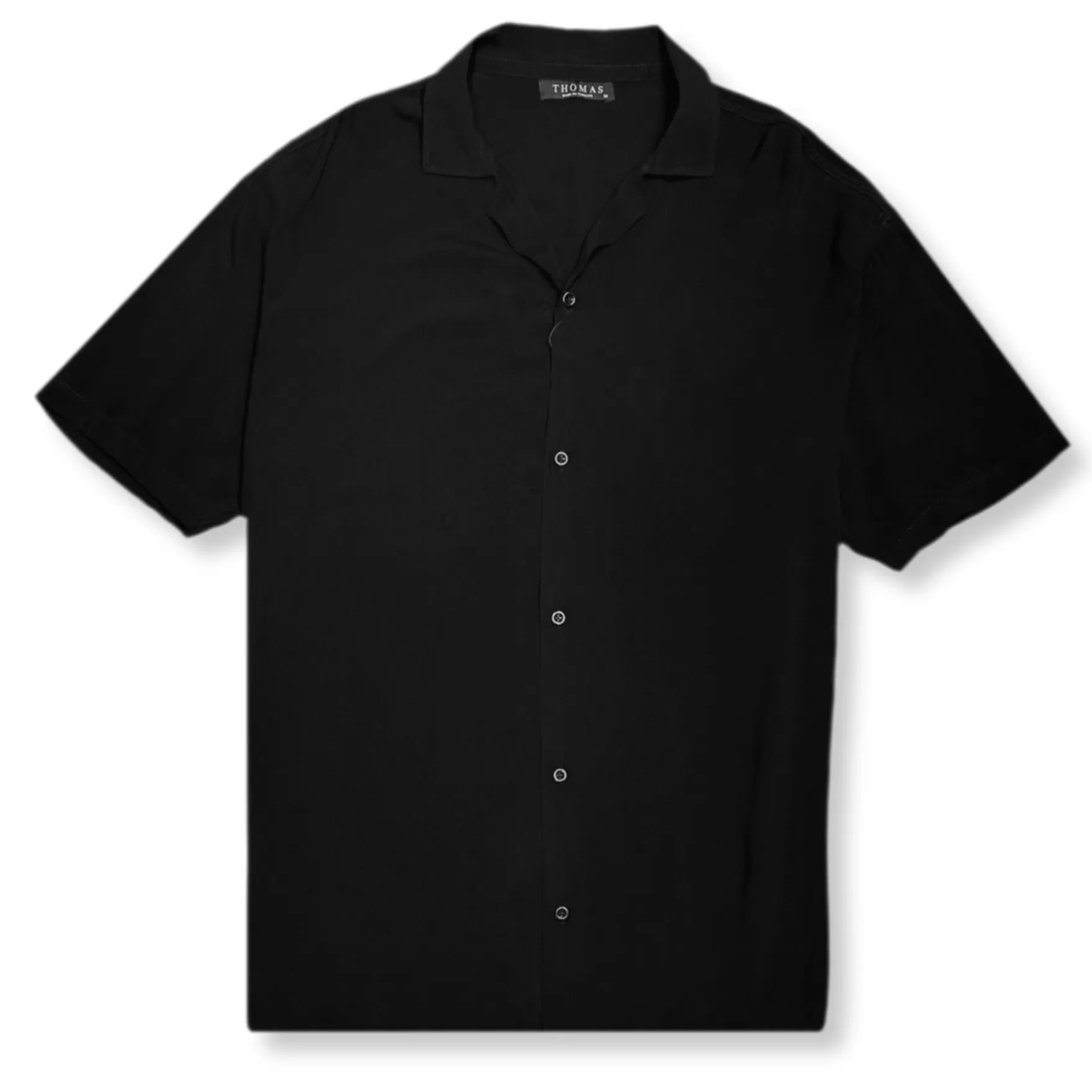 New Edition Fashion Button Downs-Talbert Revere Collar Shirt Black