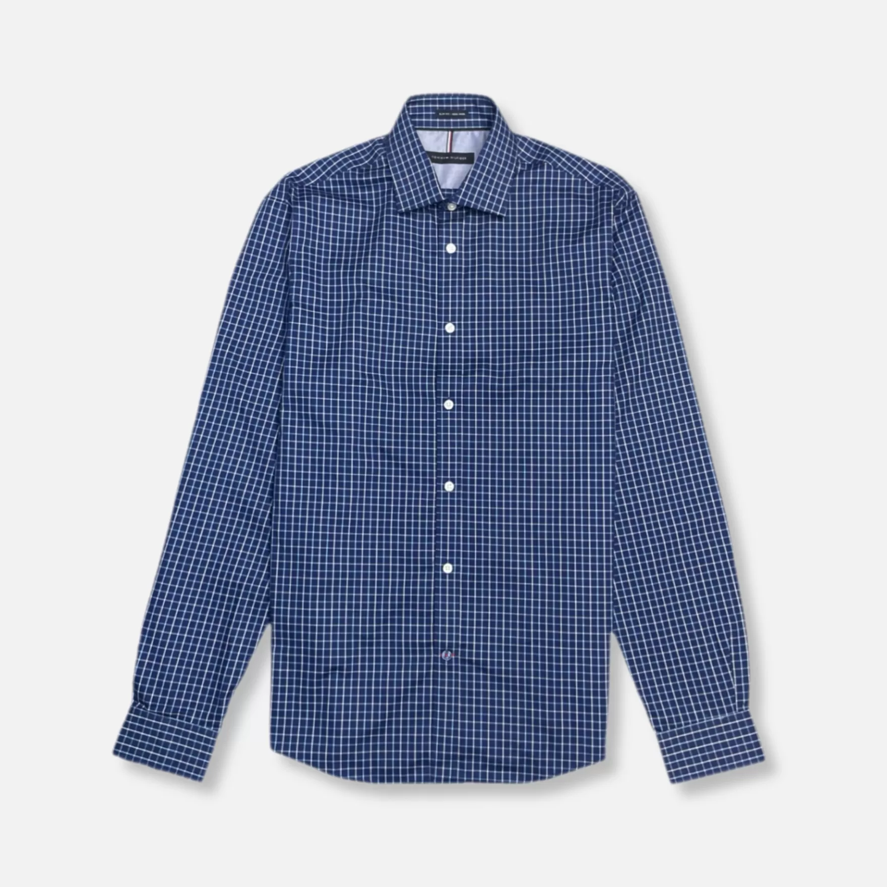 New Edition Fashion Dress Shirts-Tancred Broadcloth Check Shirt Blue