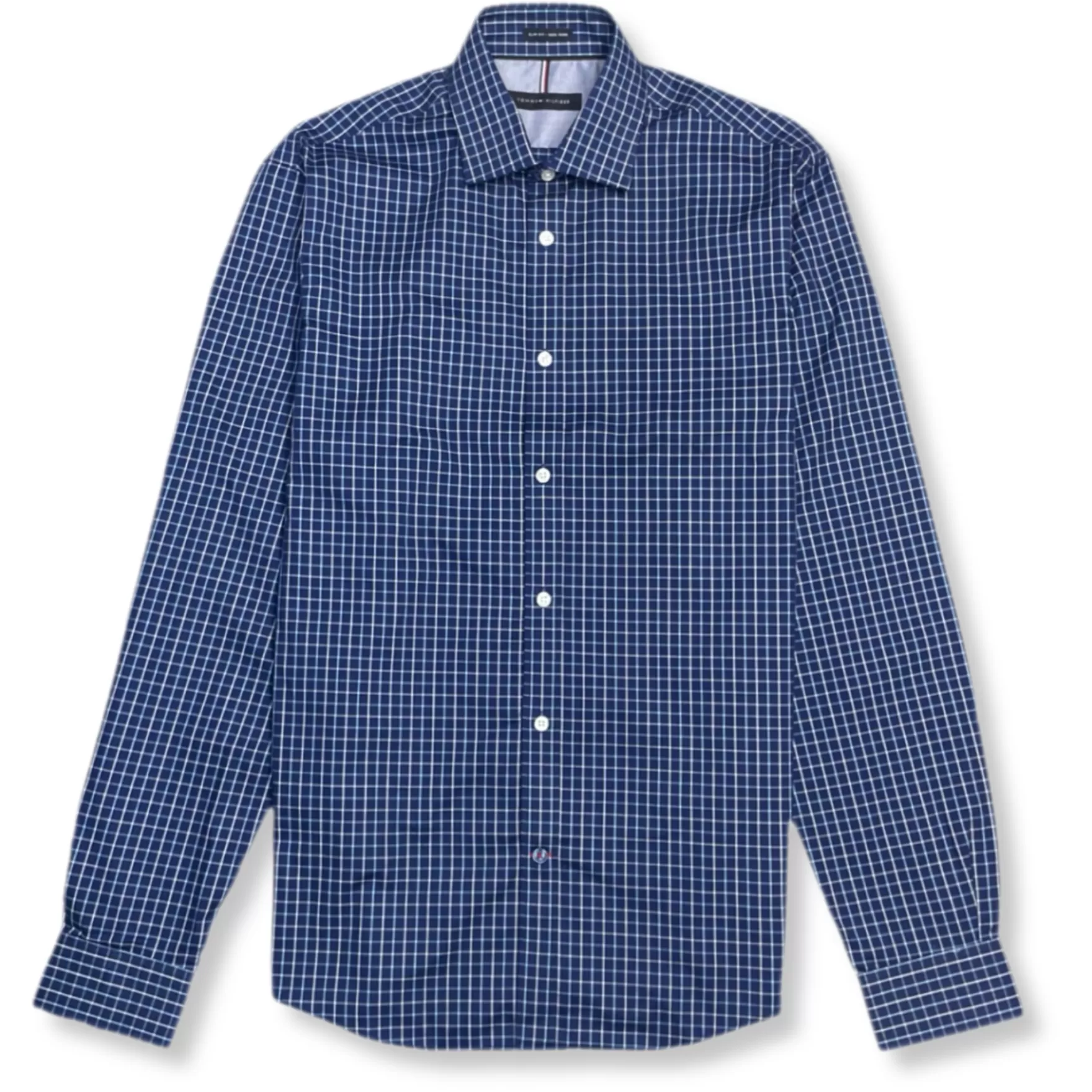 New Edition Fashion Dress Shirts-Tancred Broadcloth Check Shirt Blue