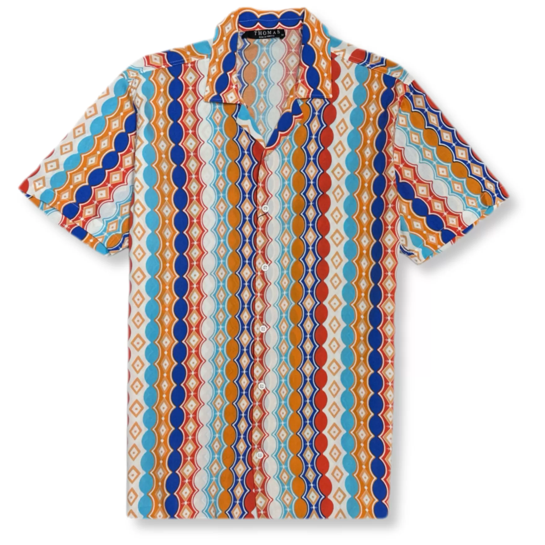 New Edition Fashion Button Downs-Temkin Tropical Resort Revere Collar Shirt Multi