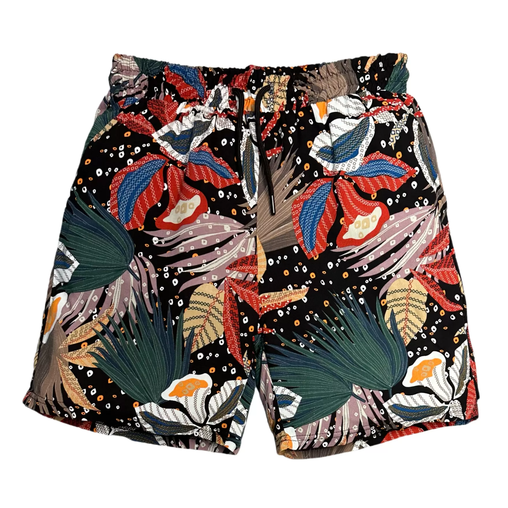 New Edition Fashion Pants | Shorts-Tempest Tropical Drawstring Shorts Black