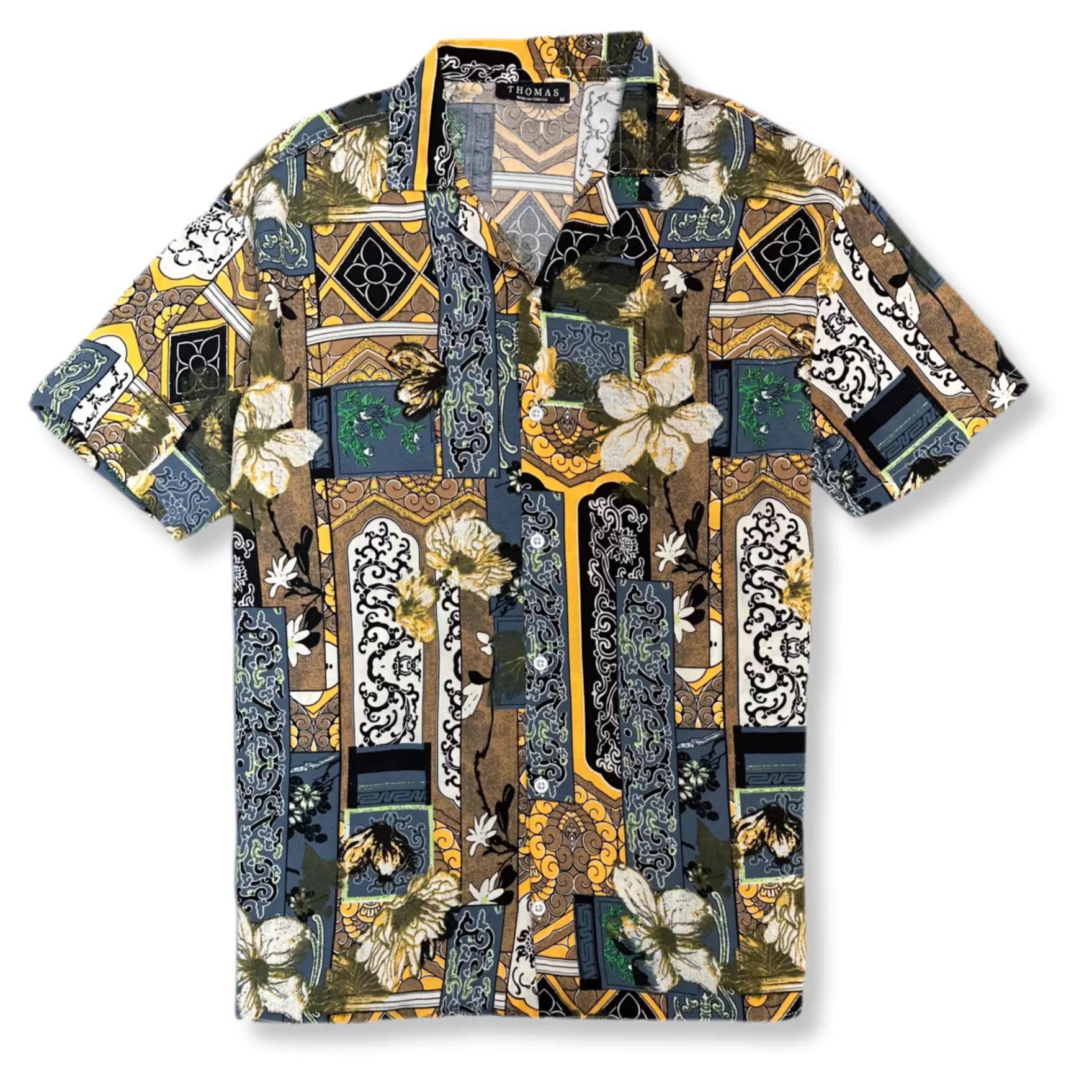 New Edition Fashion Button Downs-Temple Tropical Resort Revere Collar Shirt Multi