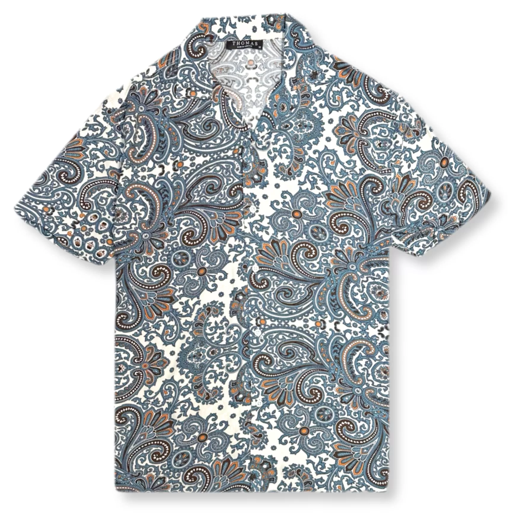 New Edition Fashion Button Downs-Thanos Tropical Revere Collar Shirt Teal