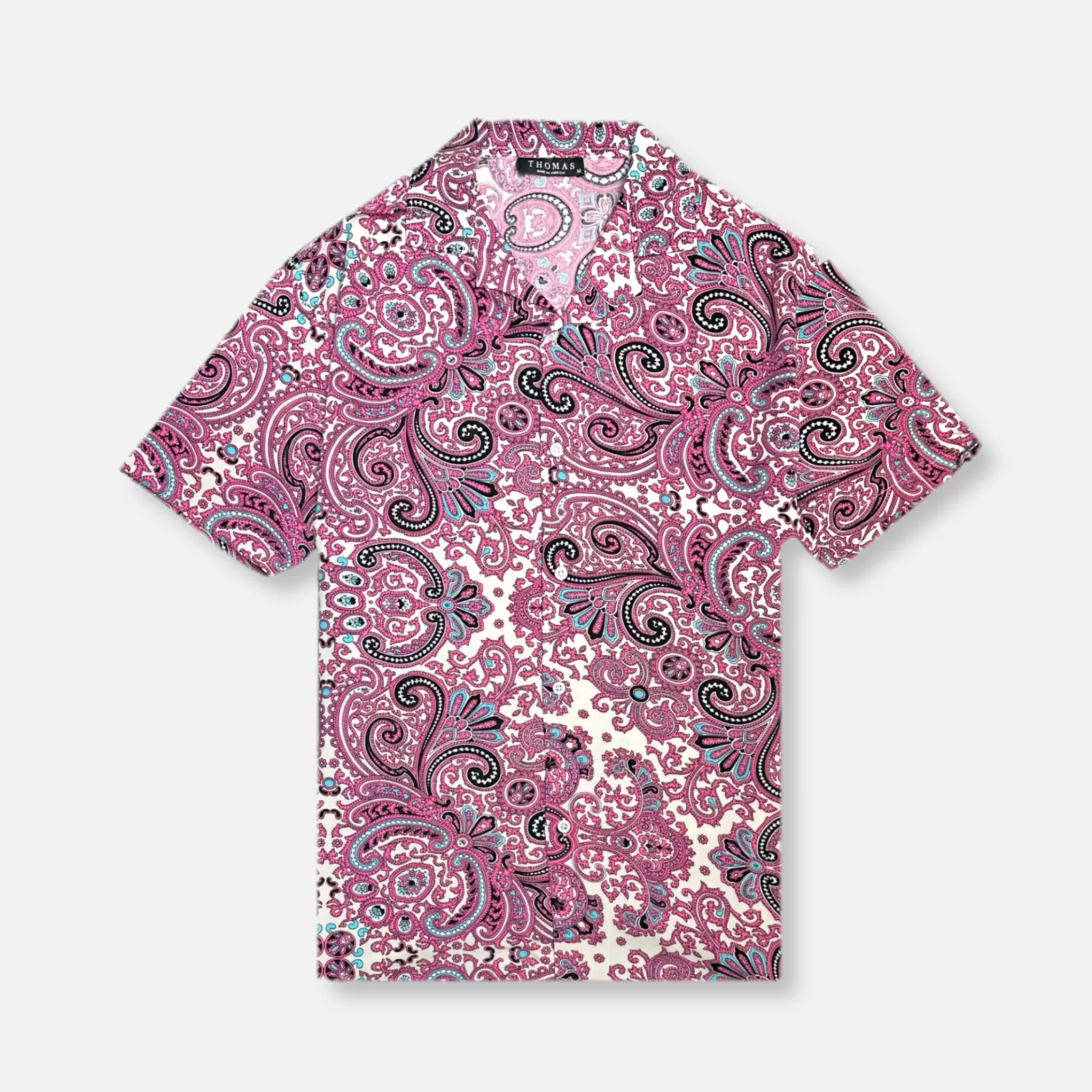 New Edition Fashion Button Downs-Thanos Tropical Revere Collar Shirt Pink