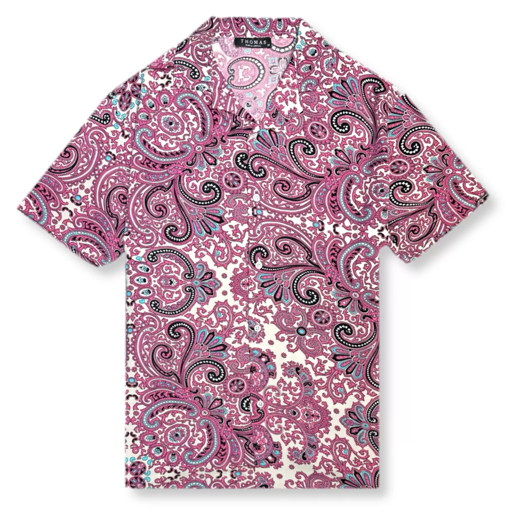 New Edition Fashion Button Downs-Thanos Tropical Revere Collar Shirt Pink