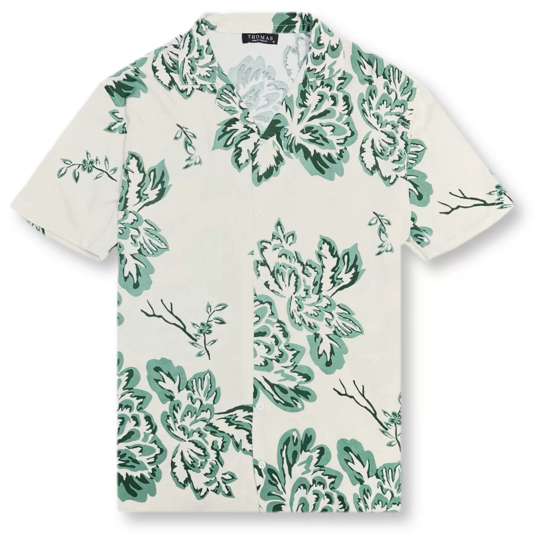 New Edition Fashion Button Downs-Tilson Tropical Resort Revere Collar Shirt Green