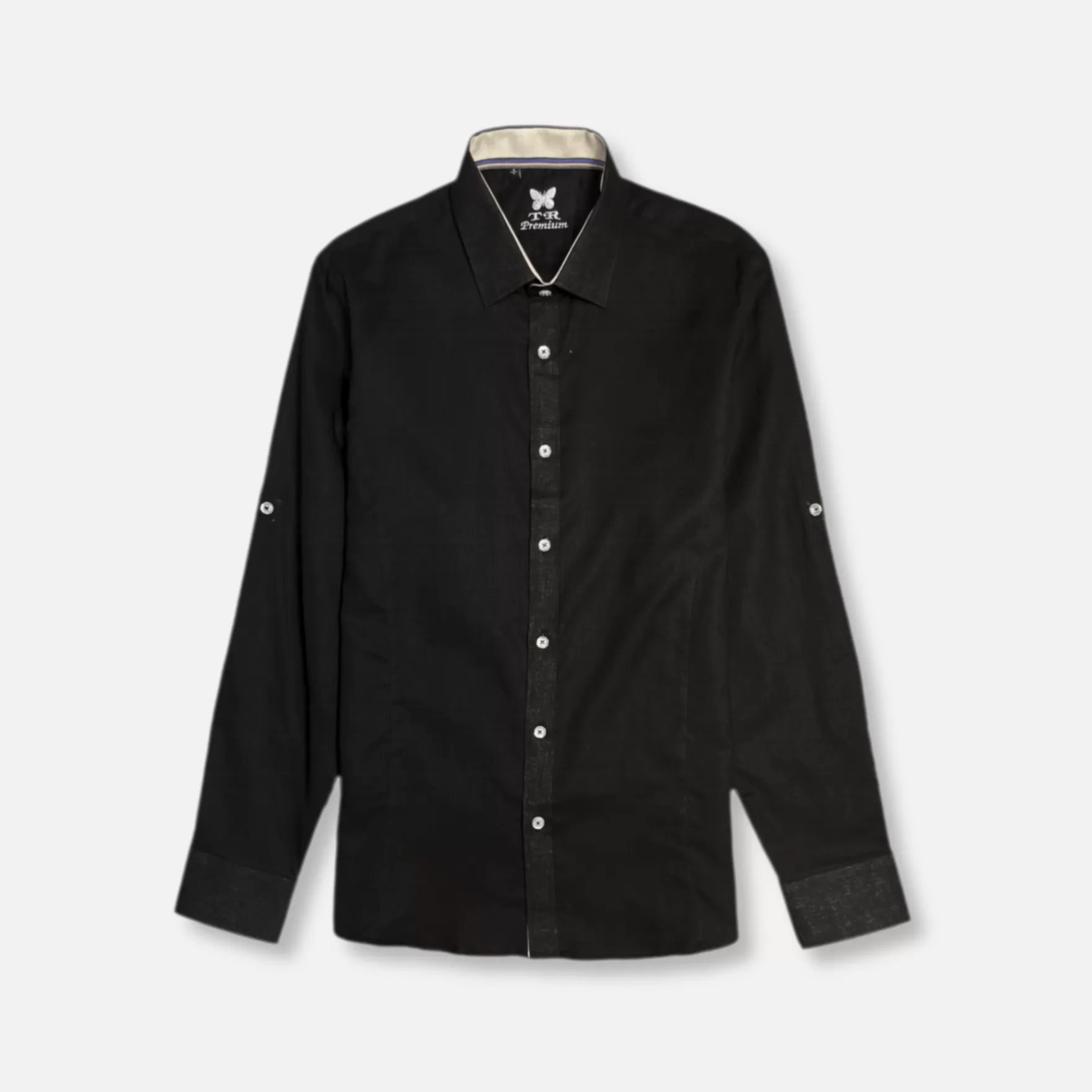 New Edition Fashion Button Downs-Toledo Button Down Linen Shirt Black