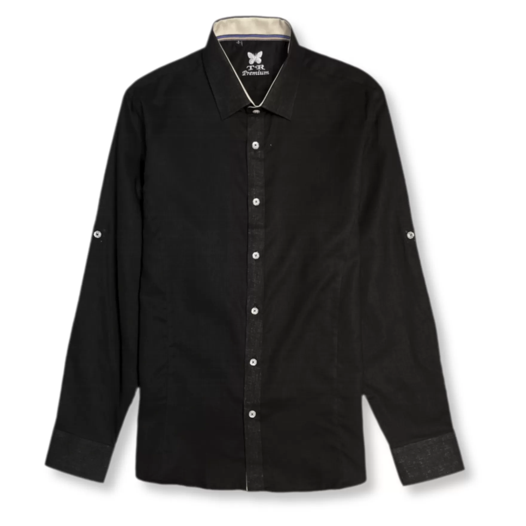 New Edition Fashion Button Downs-Toledo Button Down Linen Shirt Black