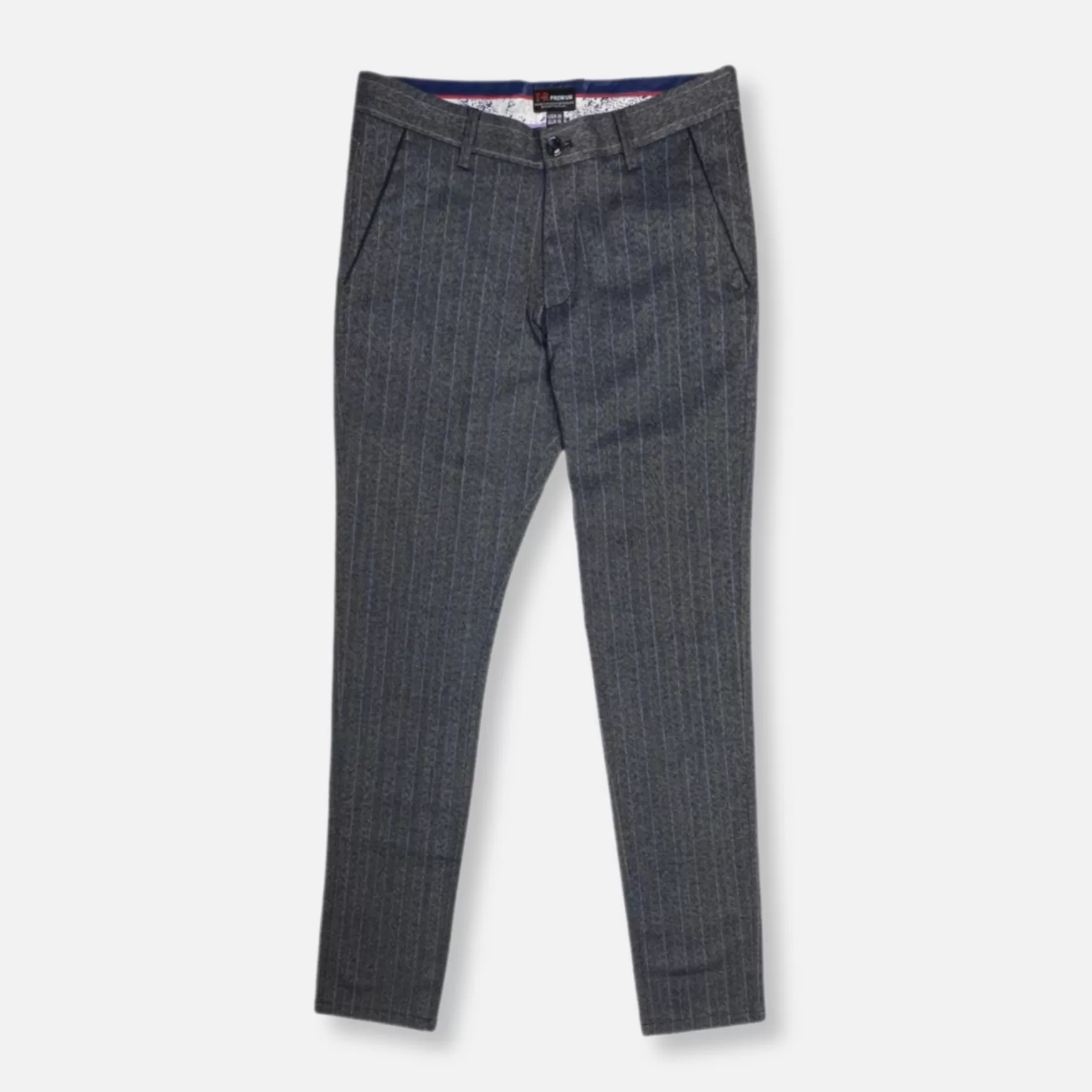 New Edition Fashion Pants-Traid Slim Fit Pinstripe Pants Charcoal