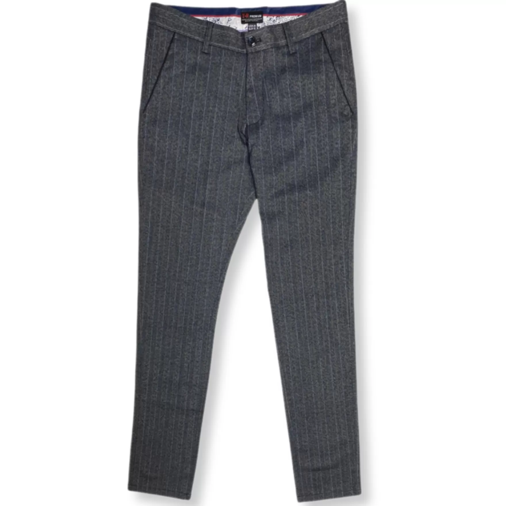 New Edition Fashion Pants-Traid Slim Fit Pinstripe Pants Charcoal