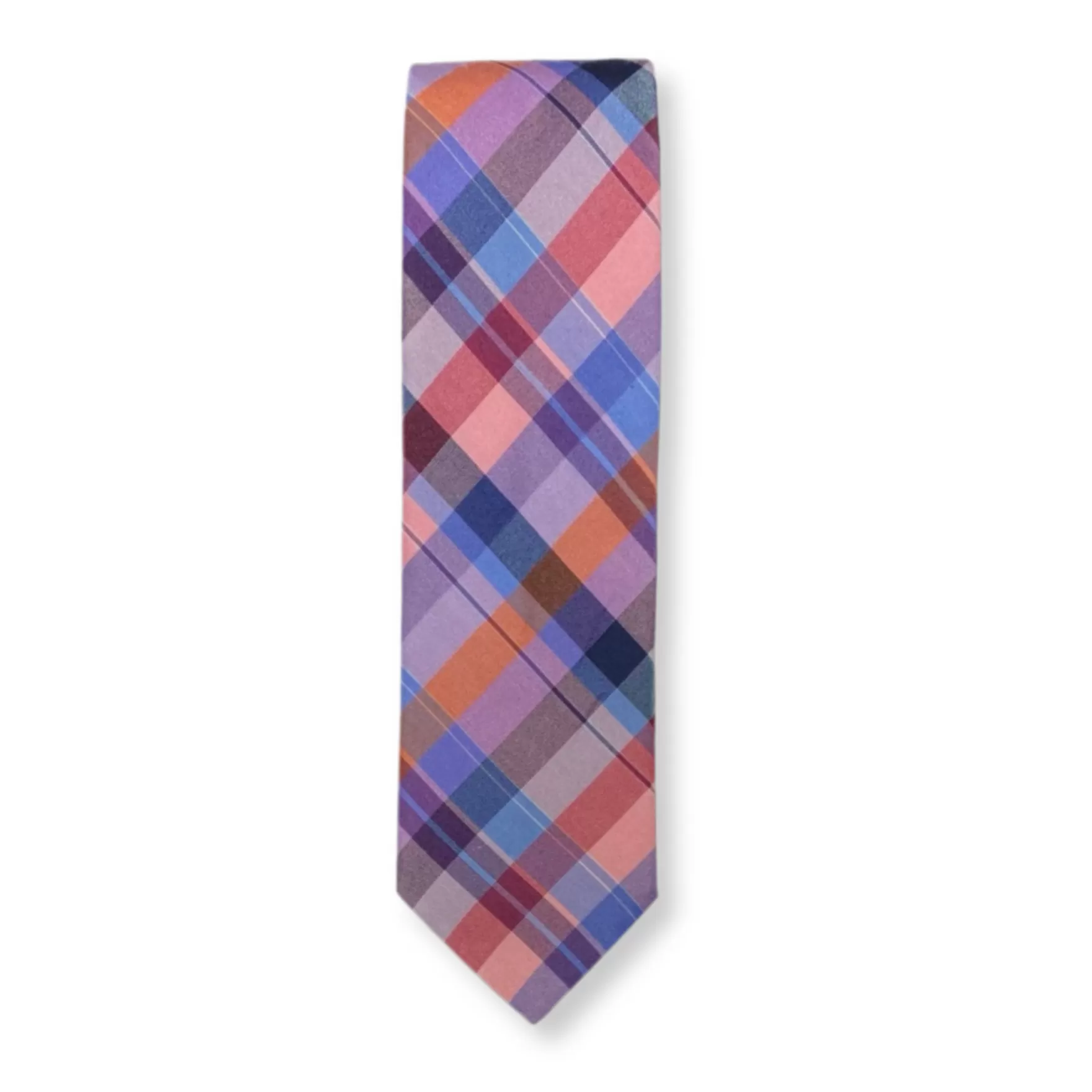 New Edition Fashion Ties-Tullis Slim Plaid Necktie One Size