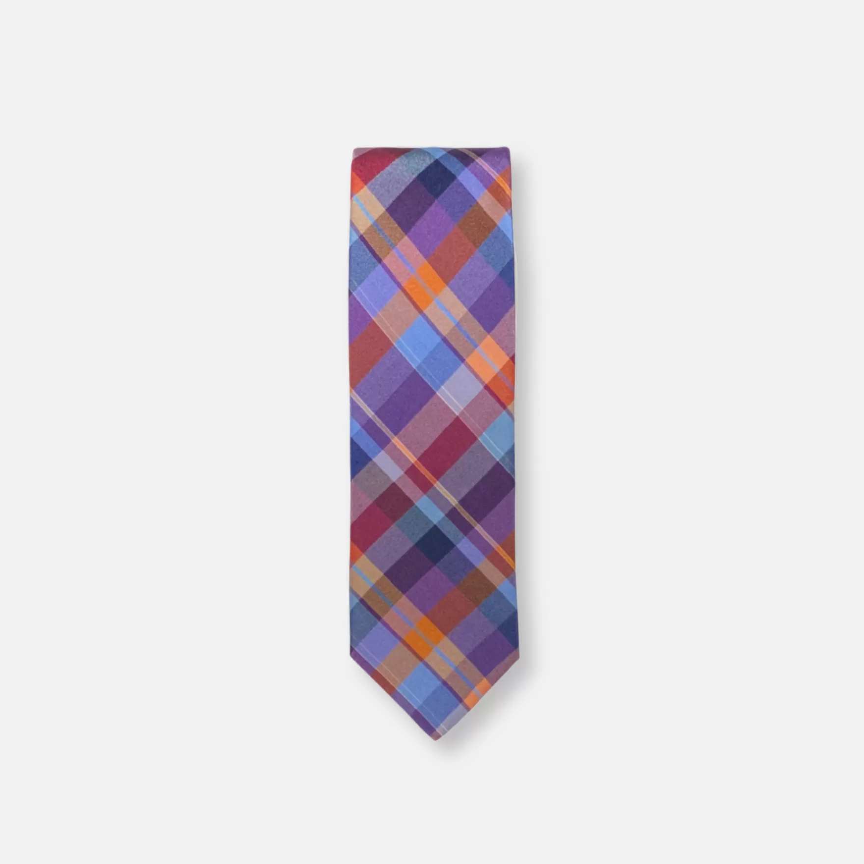 New Edition Fashion Ties-Tullis Slim Plaid Necktie One Size