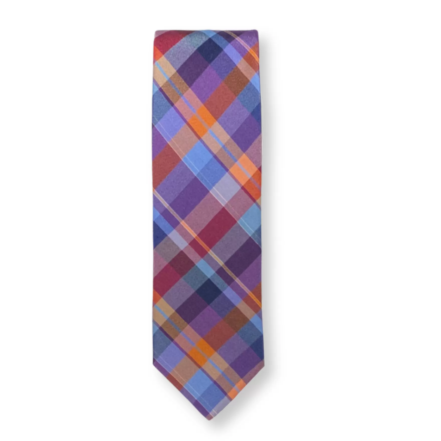 New Edition Fashion Ties-Tullis Slim Plaid Necktie One Size