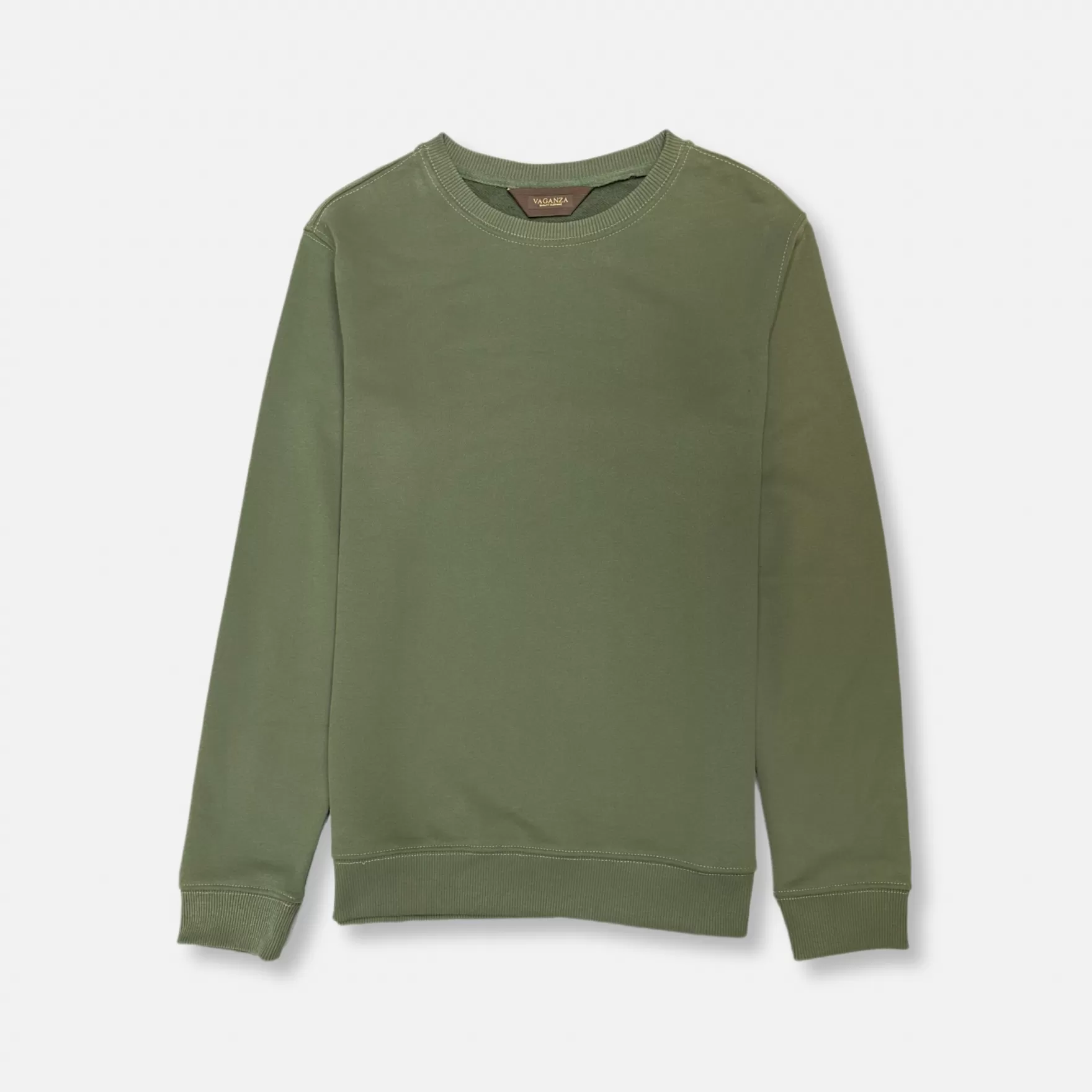 New Edition Fashion Sweaters-Vargas Solid Sweatshirt Olive