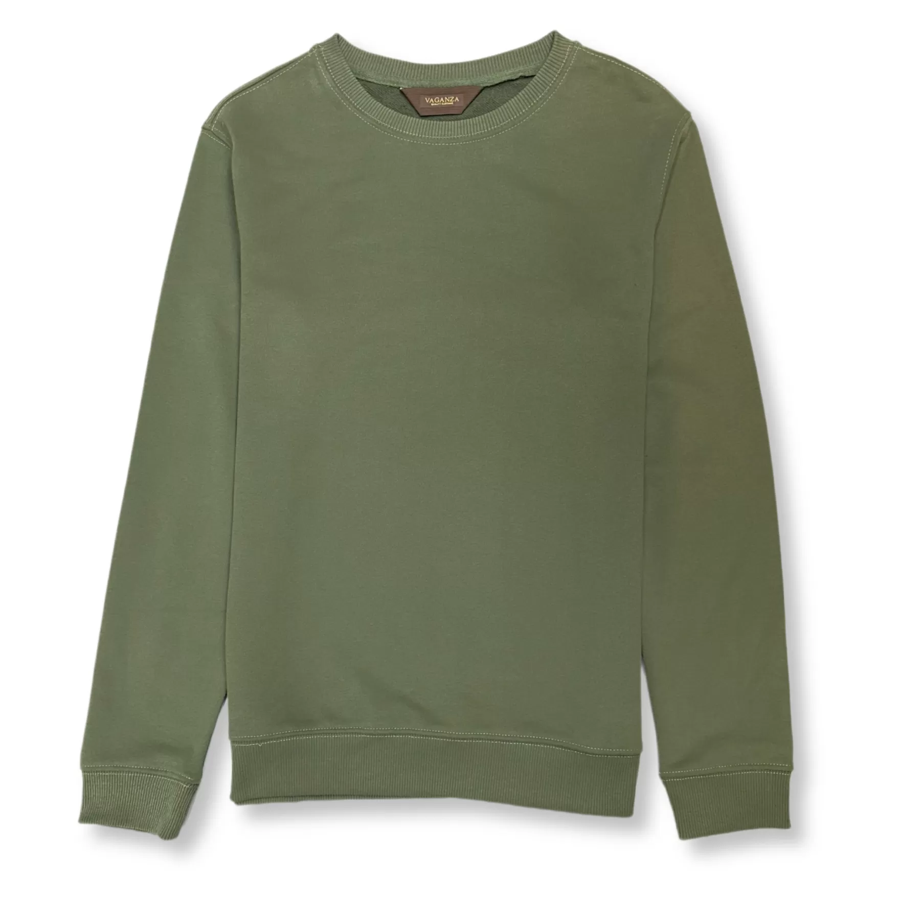 New Edition Fashion Sweaters-Vargas Solid Sweatshirt Olive