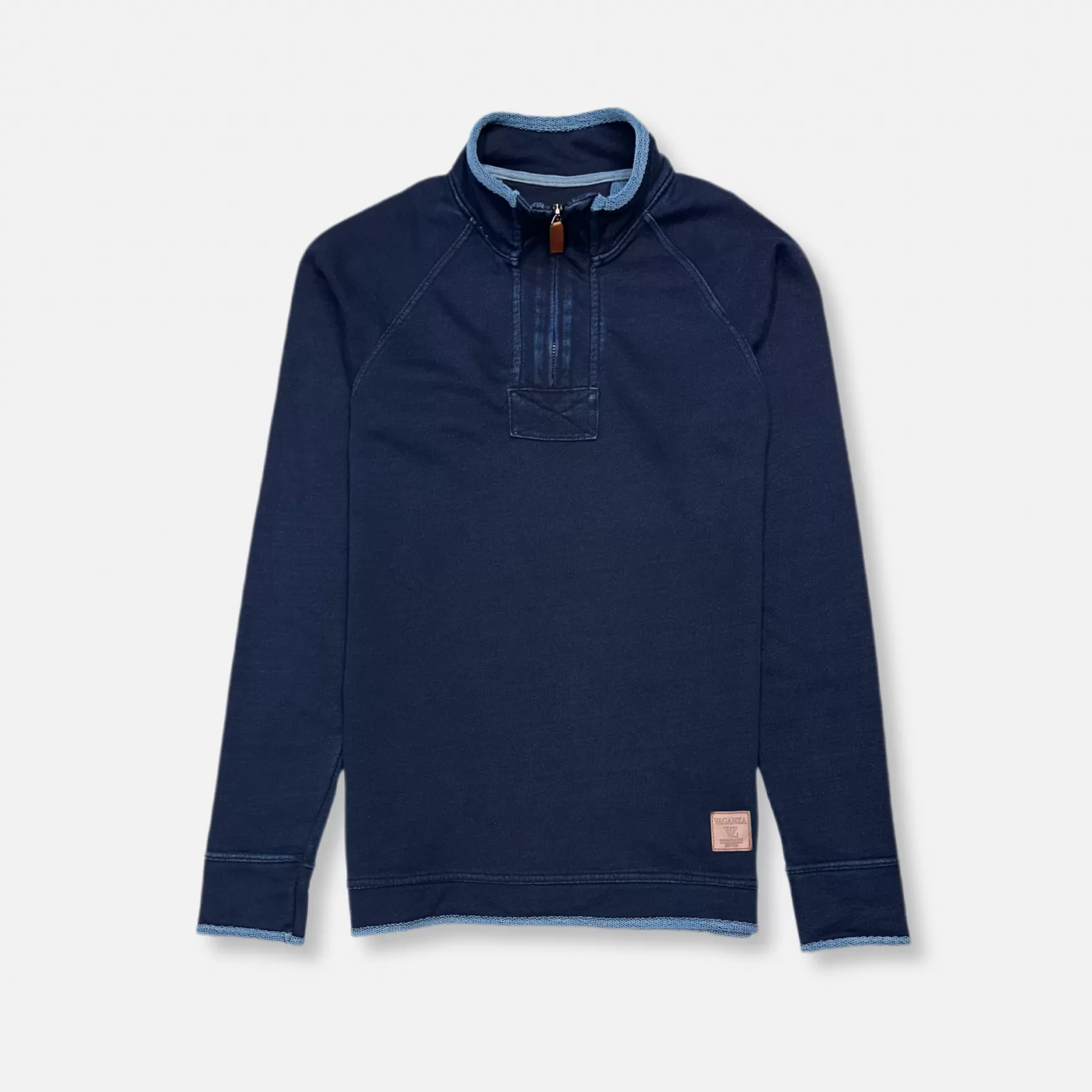 New Edition Fashion Sweaters-Varna Quarter Zip Sweater Navy