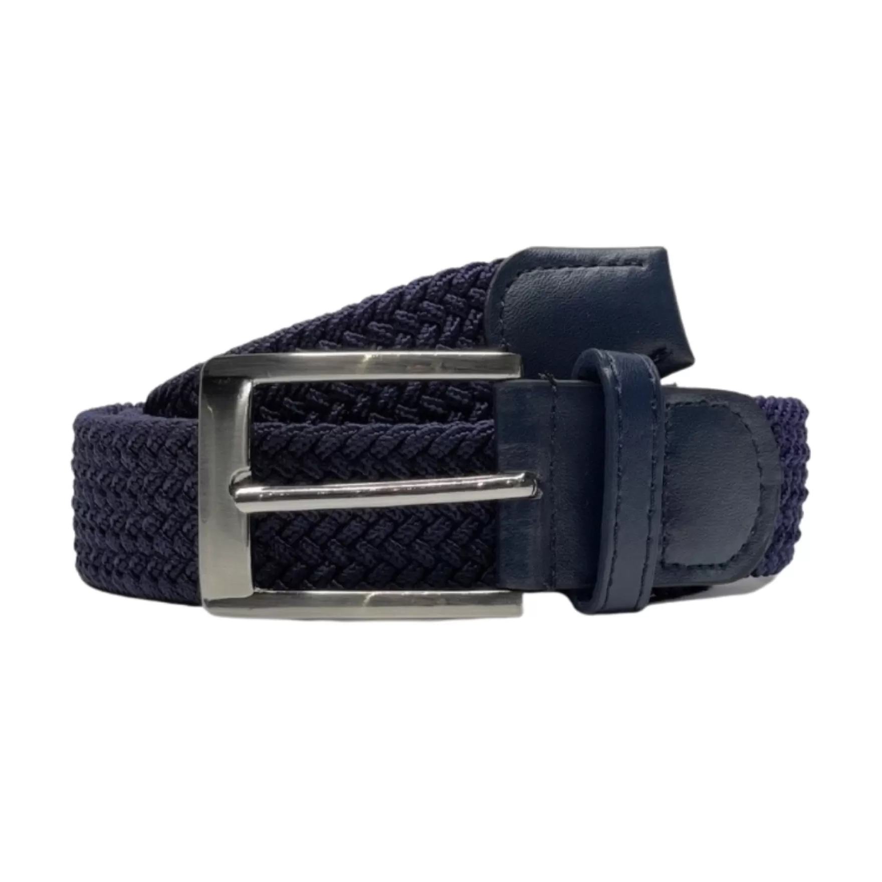 New Edition Fashion Belts-Vartan Braided Belt Navy