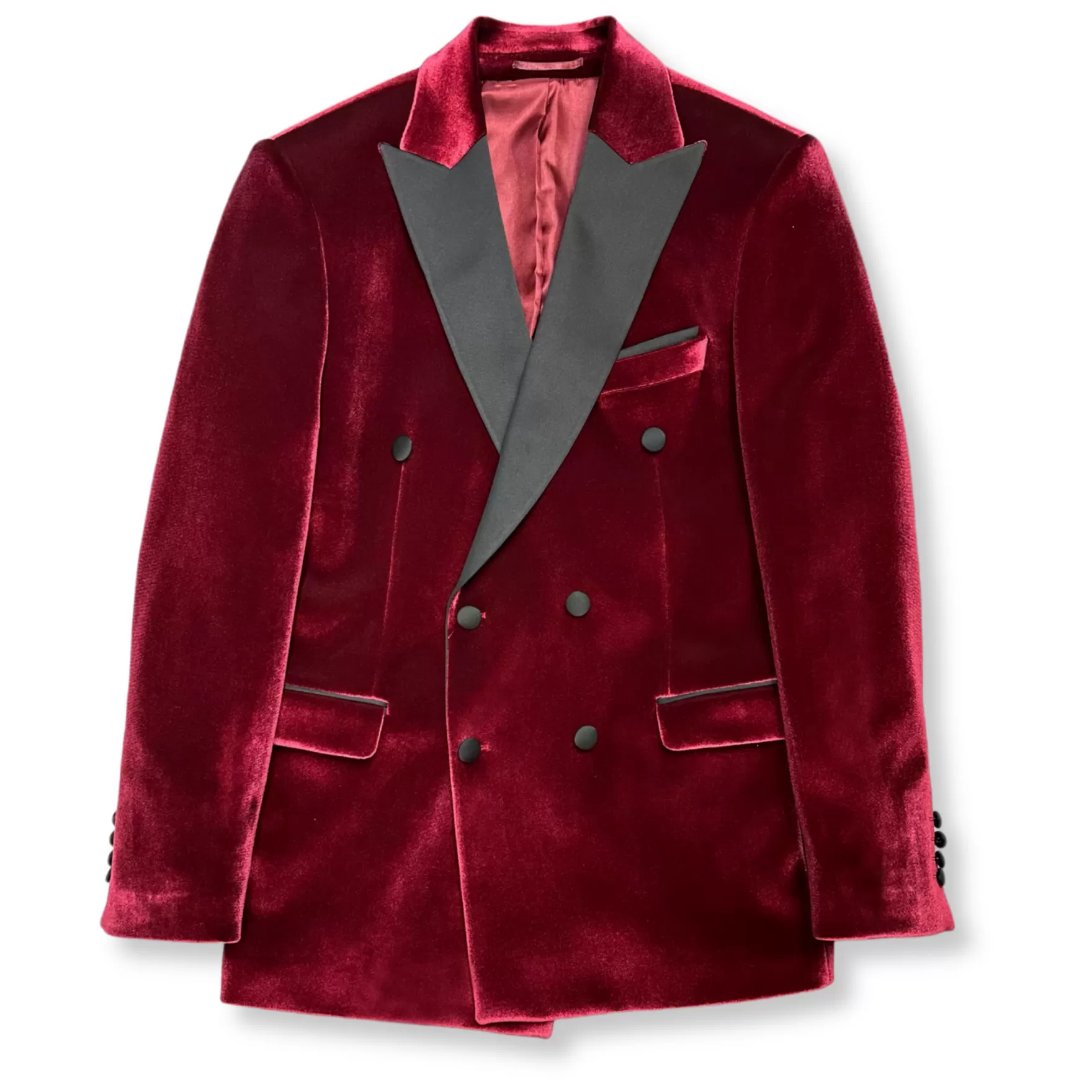 New Edition Fashion Blazers & Sportcoats-Velluto Peak Lapel Velvet Blazer Wine