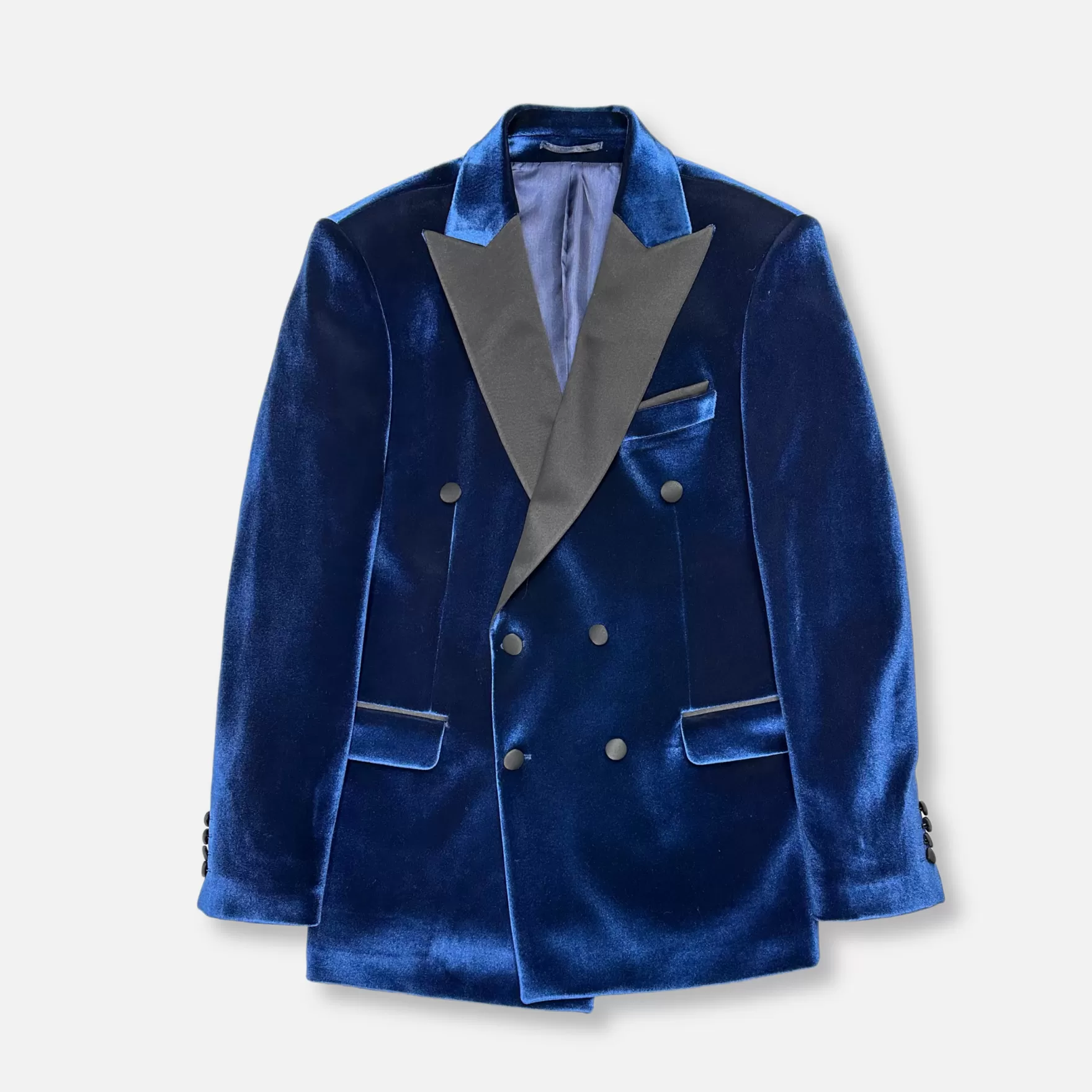 New Edition Fashion Blazers & Sportcoats-Velluto Peak Lapel Velvet Blazer Navy