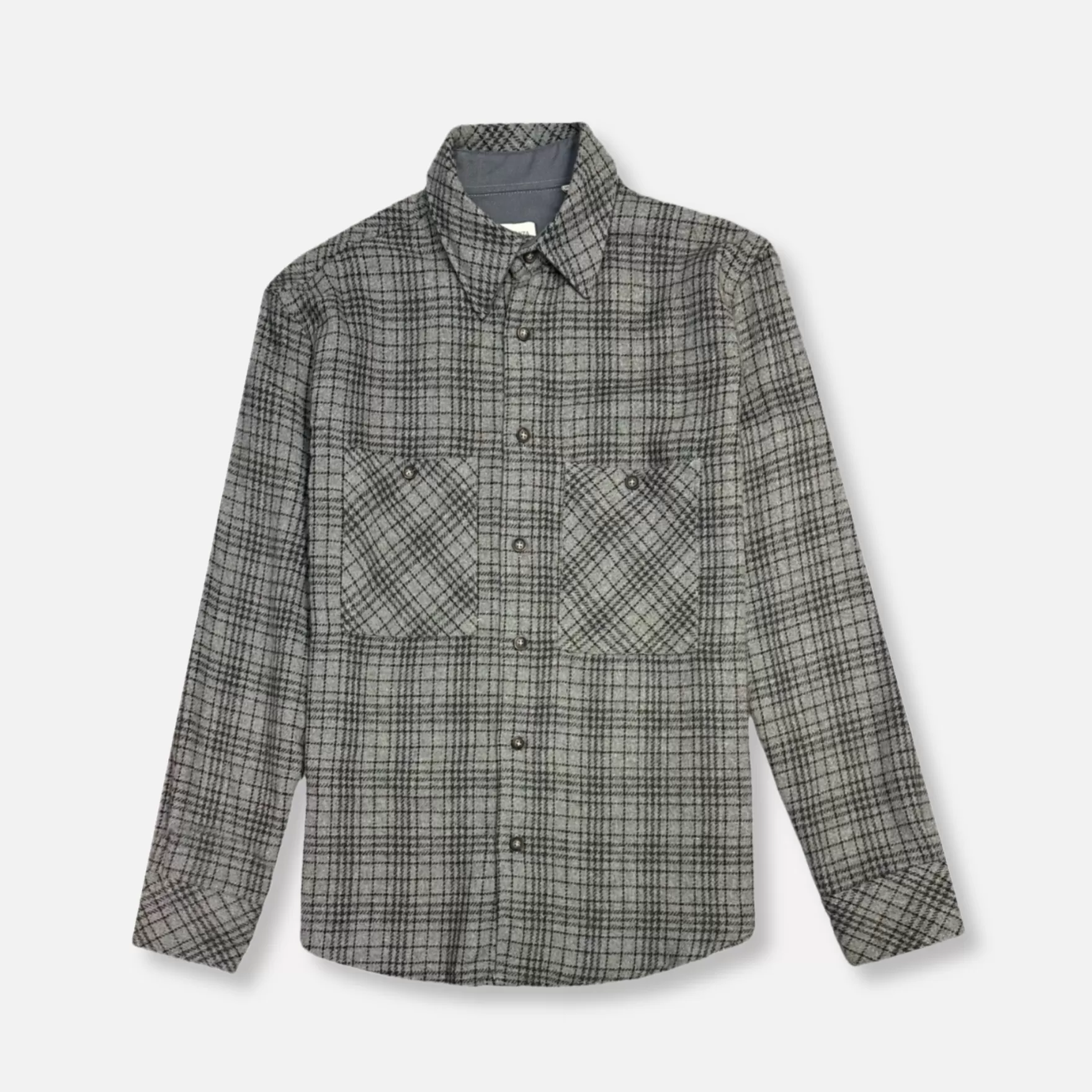 New Edition Fashion Button Downs-Verano Plaid Flannel Shirt Grey