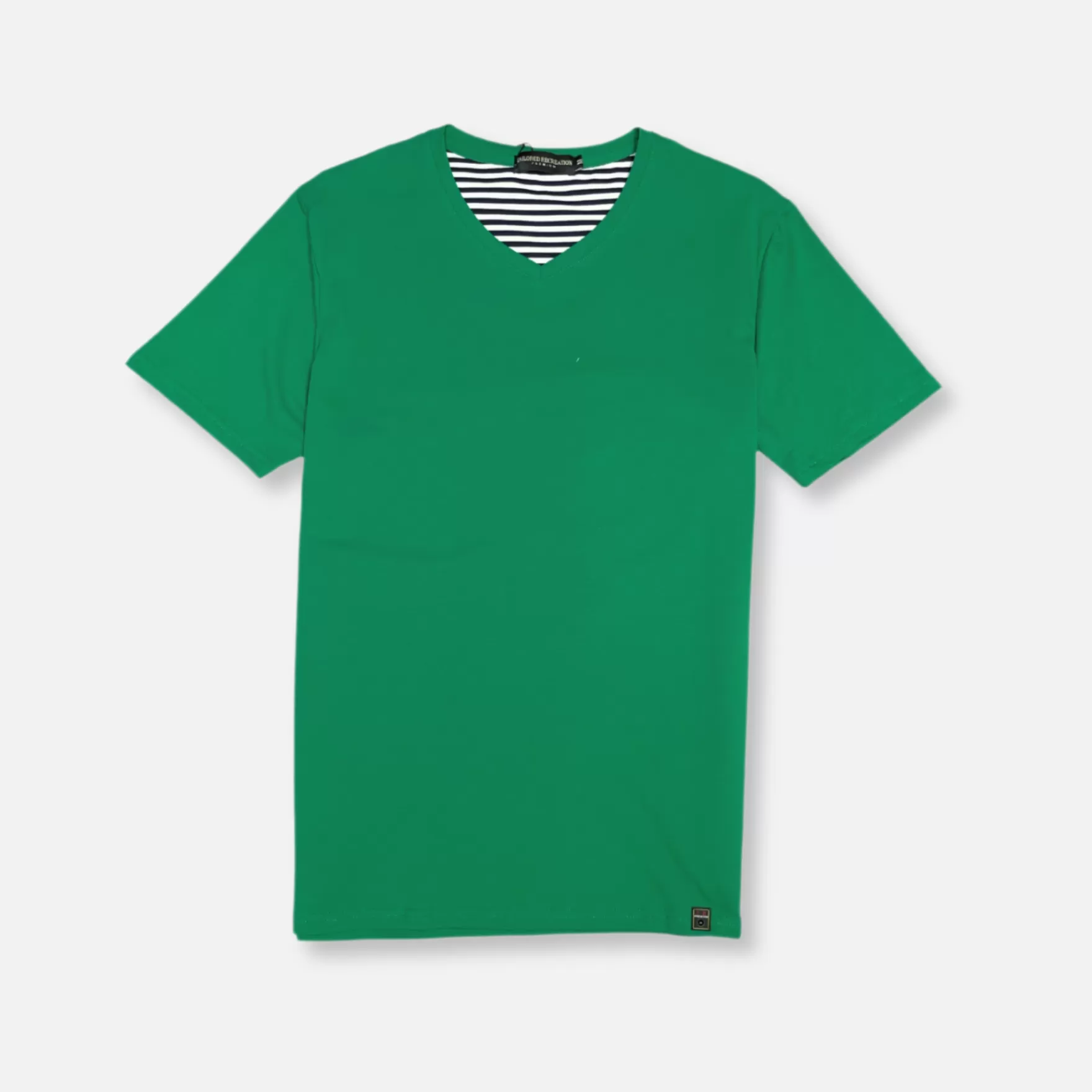 New Edition Fashion T-shirts-Vince Solid Stretch V-Neck T-Shirt Green