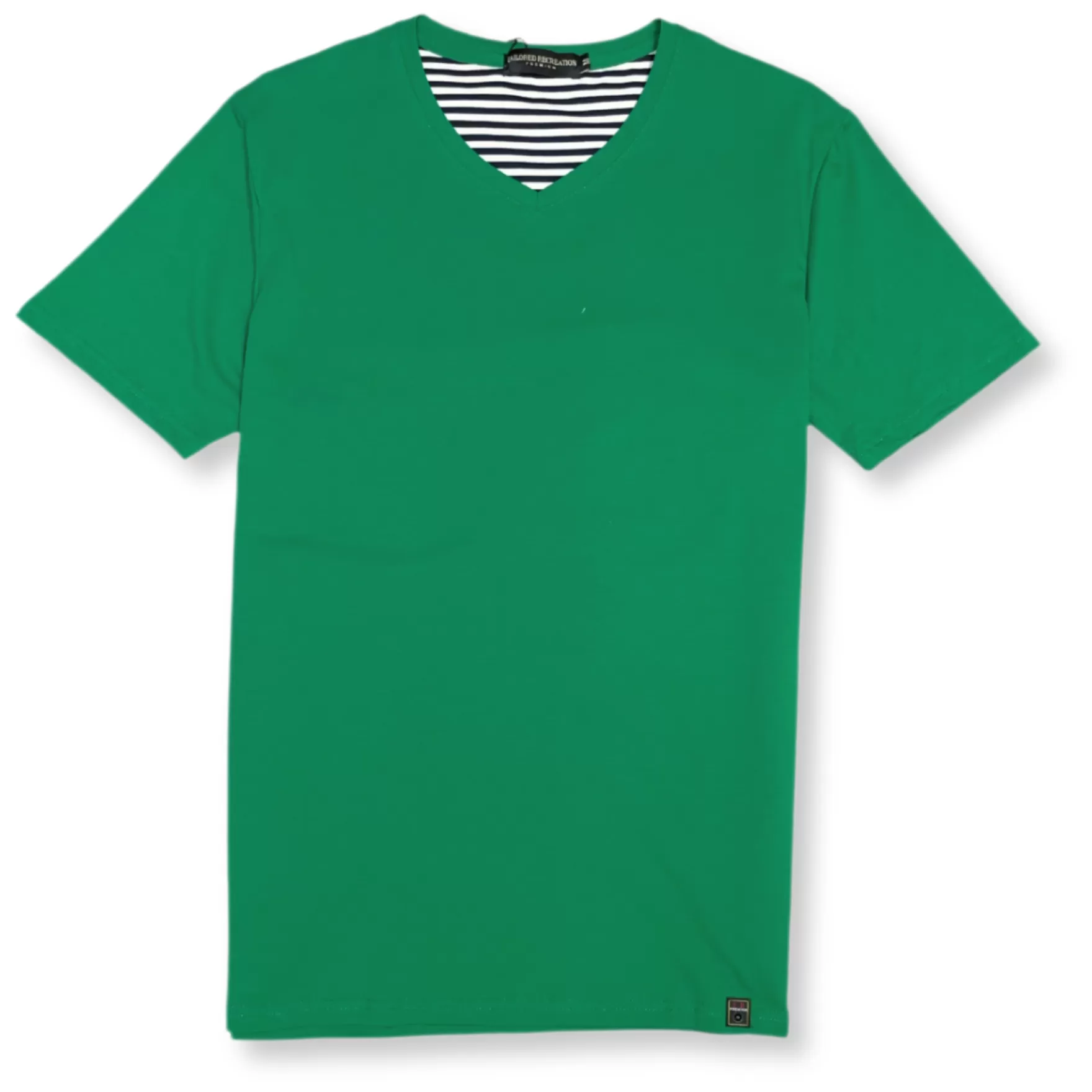 New Edition Fashion T-shirts-Vince Solid Stretch V-Neck T-Shirt Green