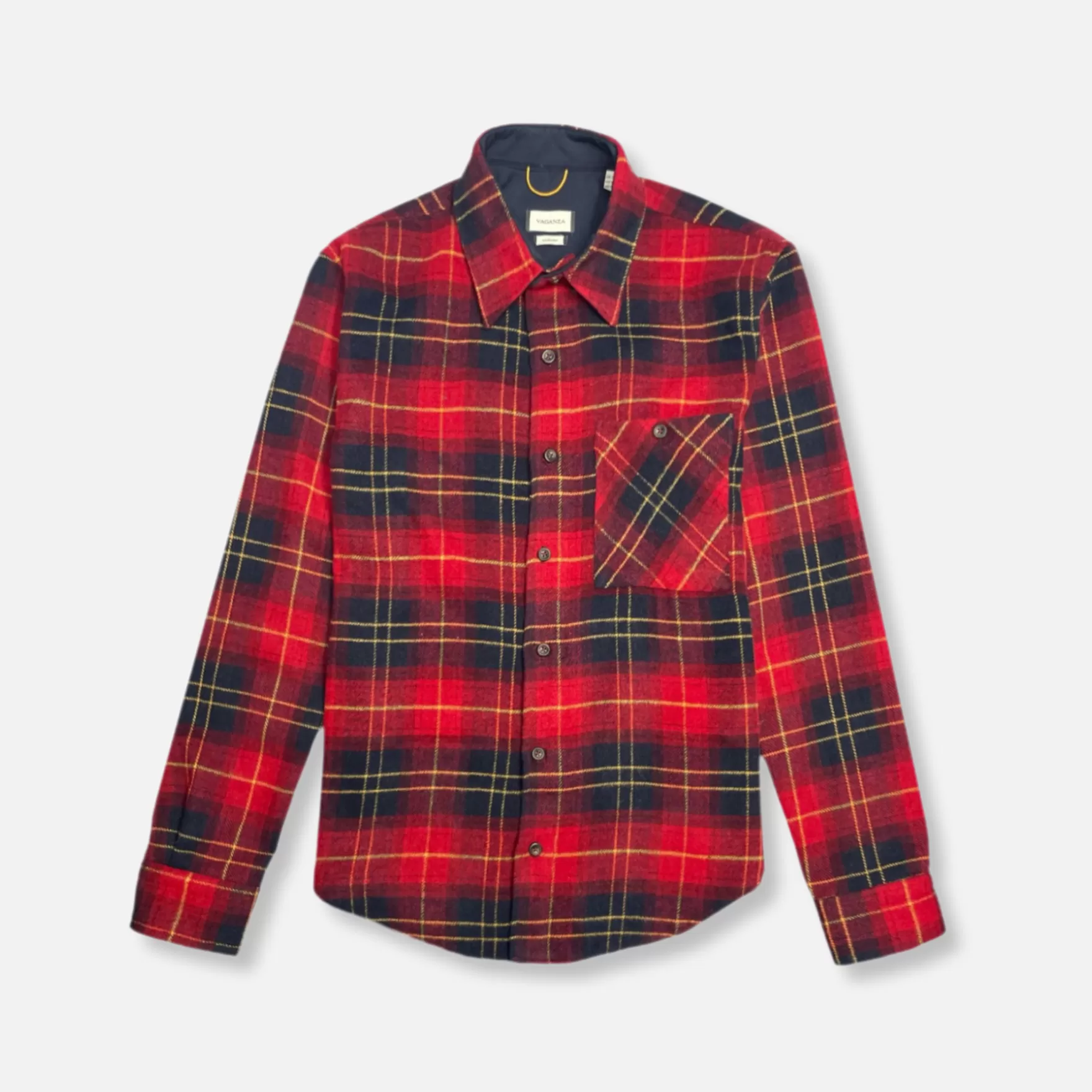 New Edition Fashion Button Downs-Viscardi Plaid Flannel Shirt Red