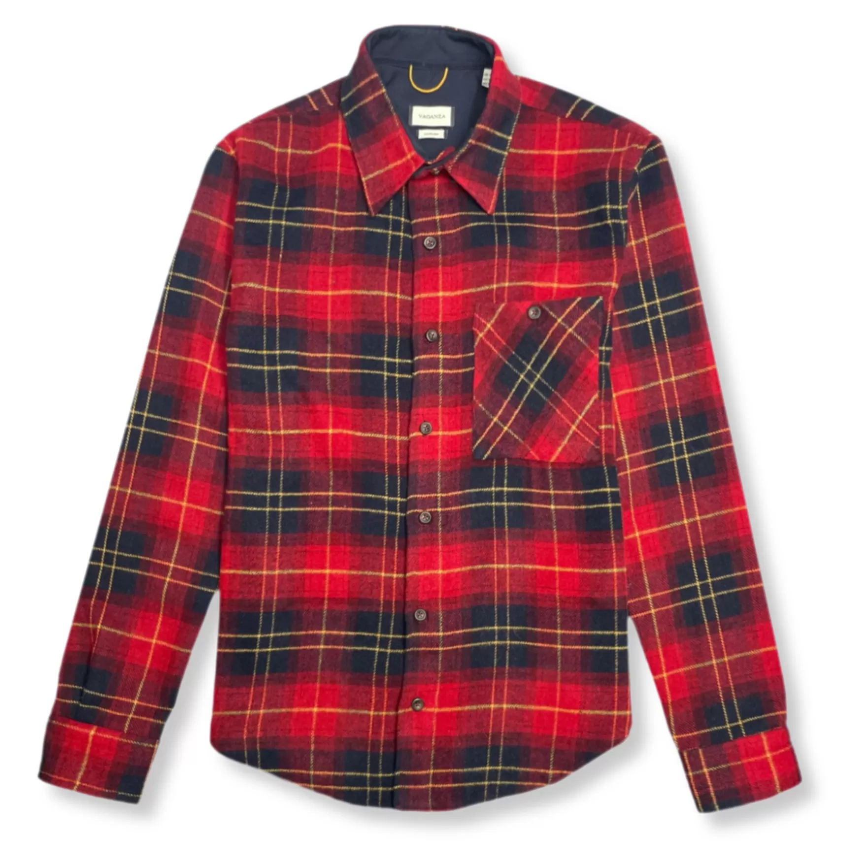 New Edition Fashion Button Downs-Viscardi Plaid Flannel Shirt Red