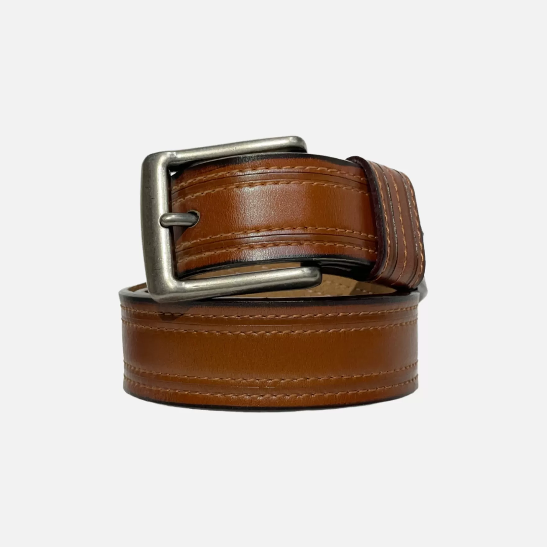 New Edition Fashion Belts-Voltaire Topstitch Belt Tan