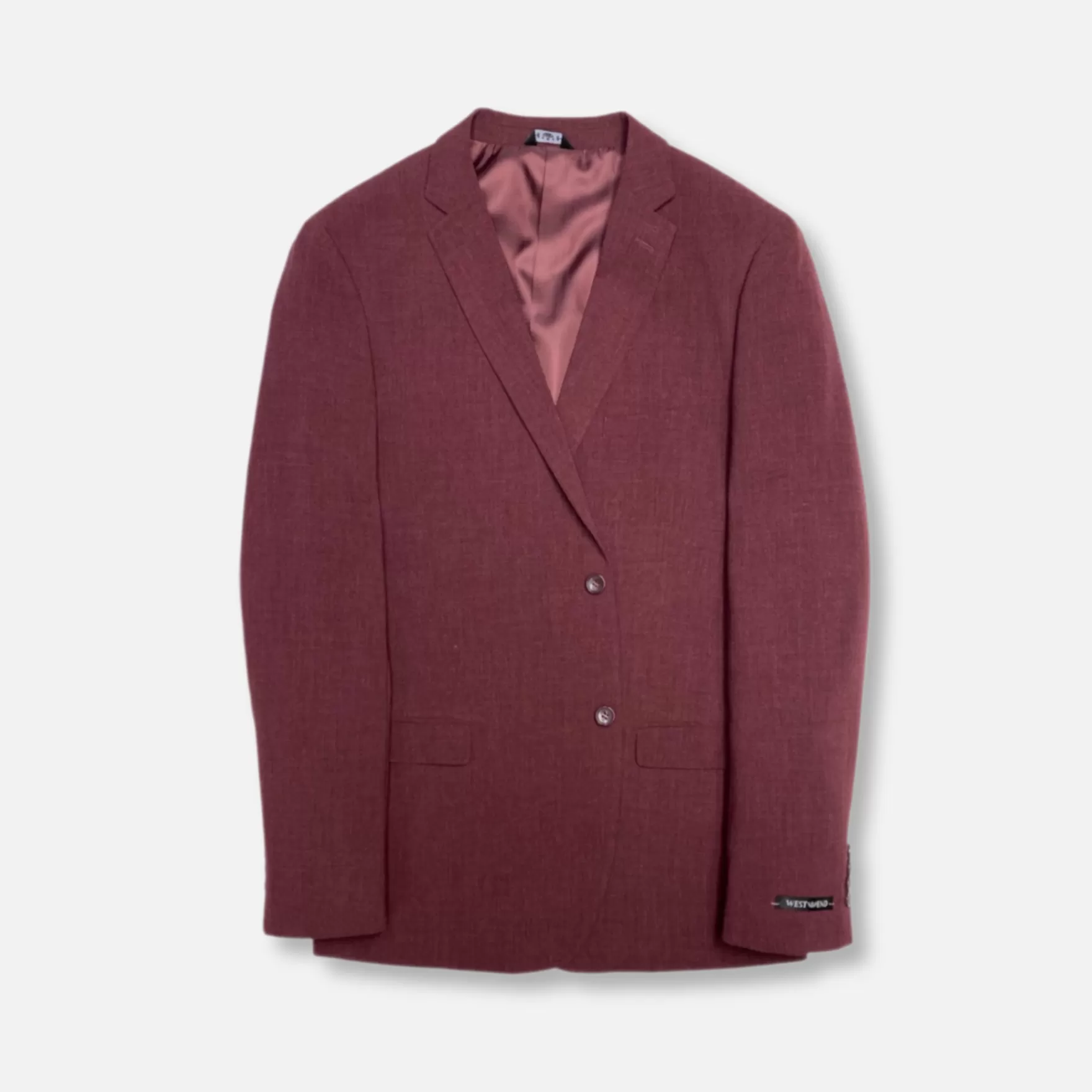 New Edition Fashion Suits-Weatherly Heathered Vested Suit Burgundy