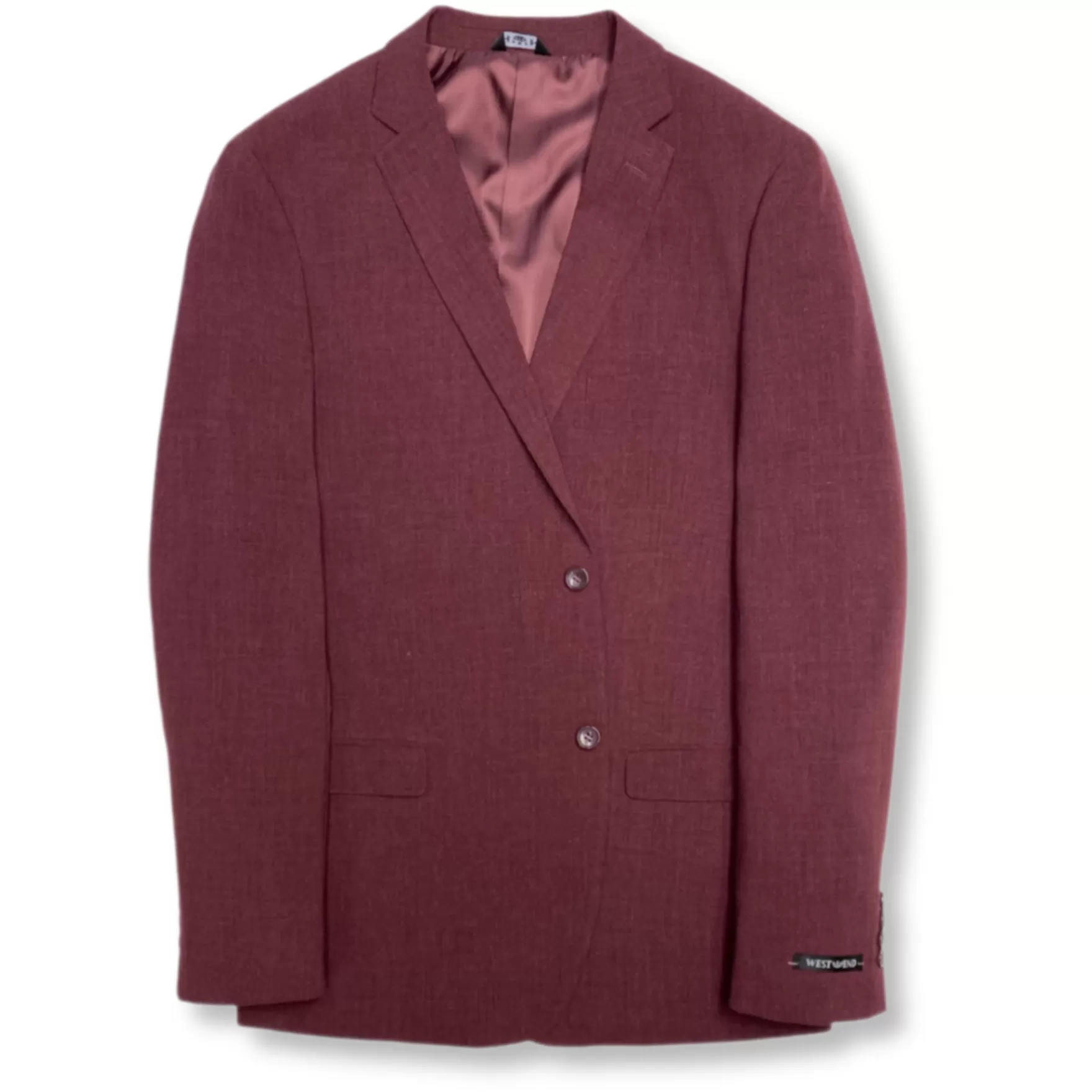 New Edition Fashion Suits-Weatherly Heathered Vested Suit Burgundy