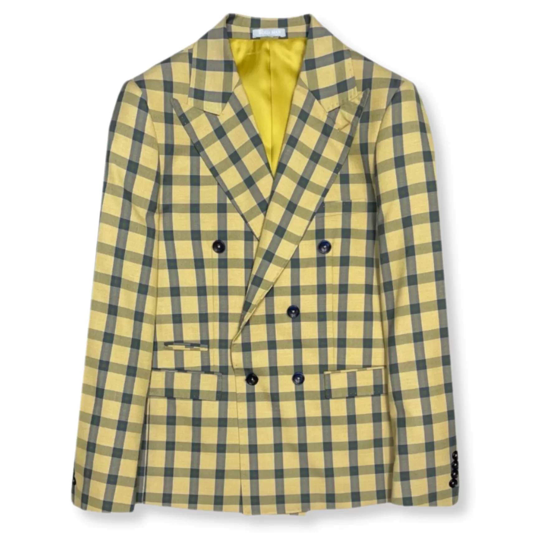 New Edition Fashion Blazers & Sportcoats-Zeus Plaid Sport Coat Yellow