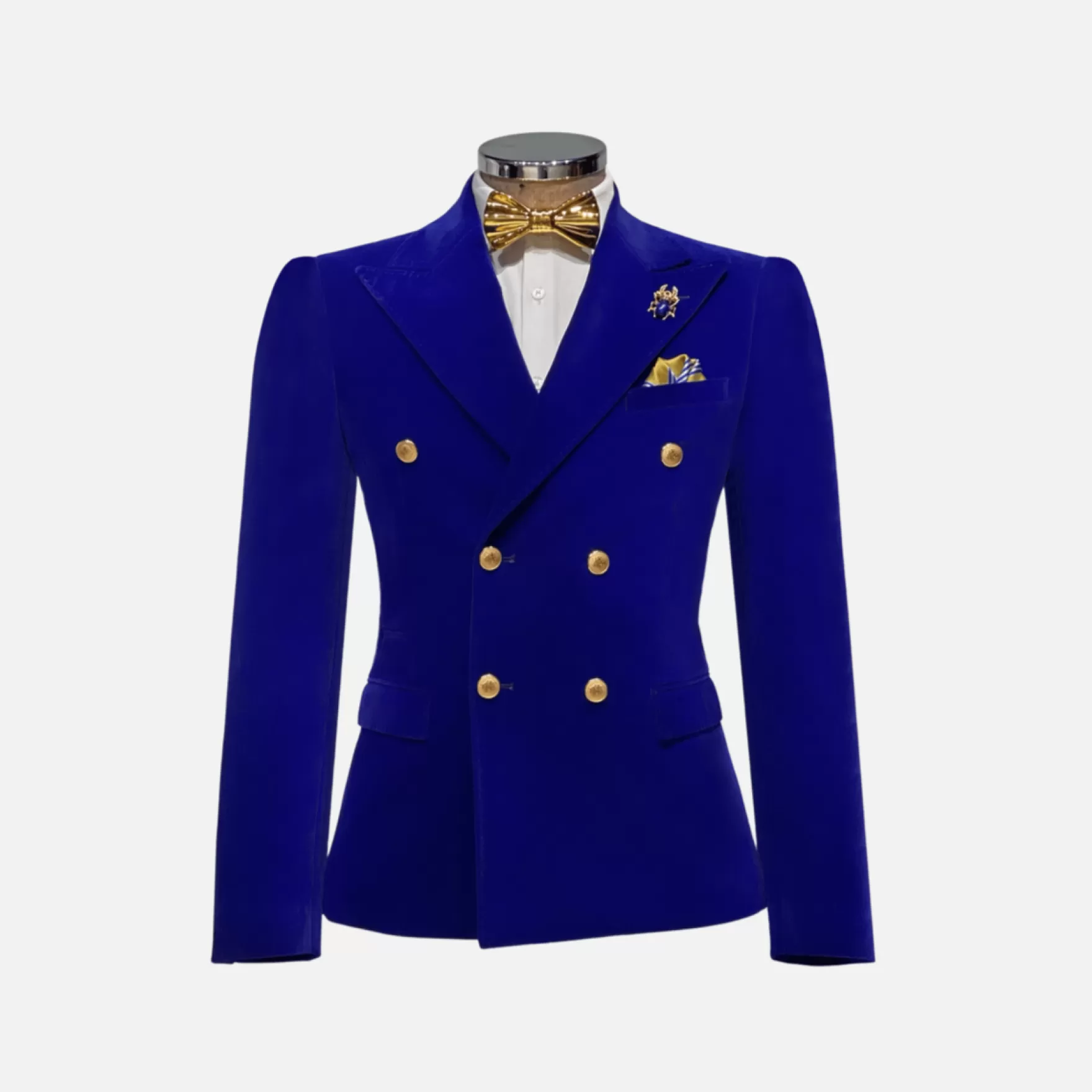 New Edition Fashion Suits-Zeus Velvet Double Breasted Suit Royal