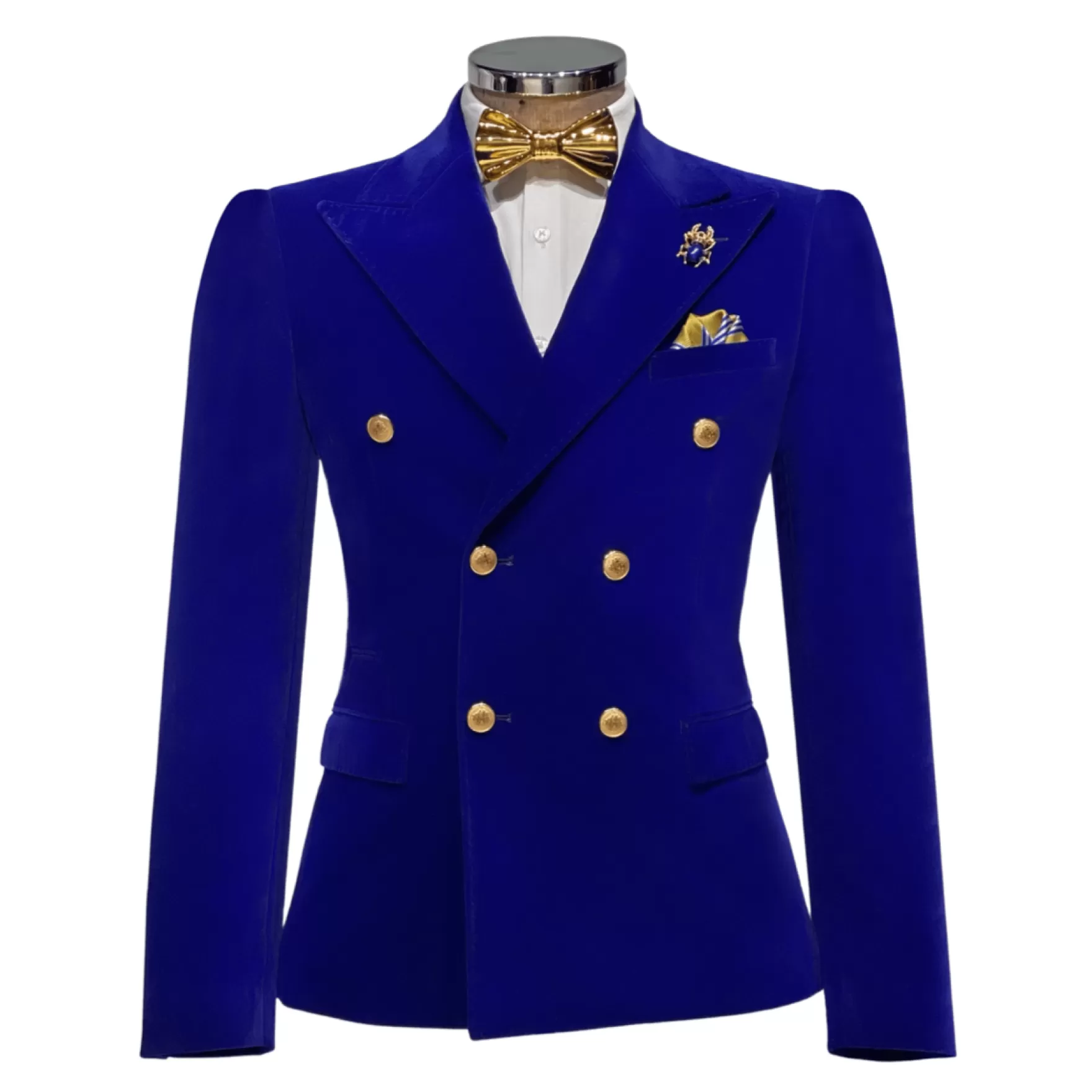 New Edition Fashion Suits-Zeus Velvet Double Breasted Suit Royal